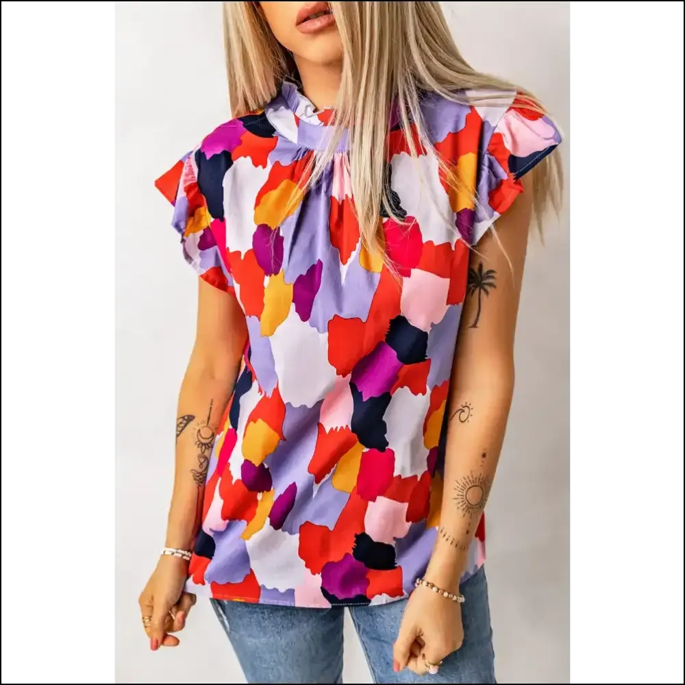 Needful Things: Multicolor Abstract Print Top - so Cute it Hurts  💀
