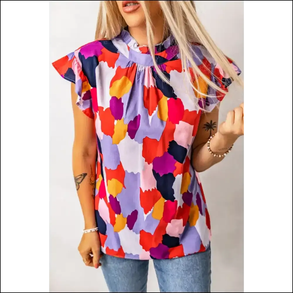 Needful Things: Multicolor Abstract Print Top - so Cute it Hurts  💀