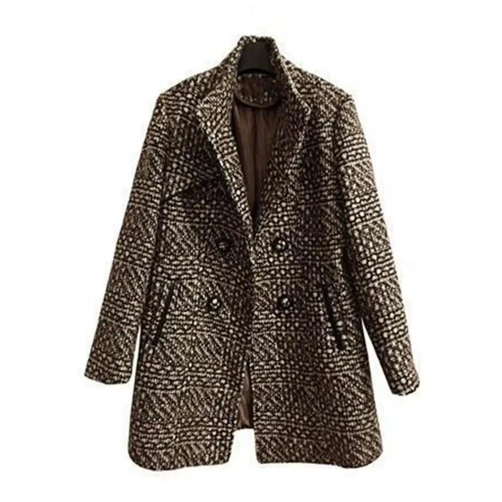 New High Endf Business Women' Wool Blends Coat Winter Autumn Fashion Outerwear