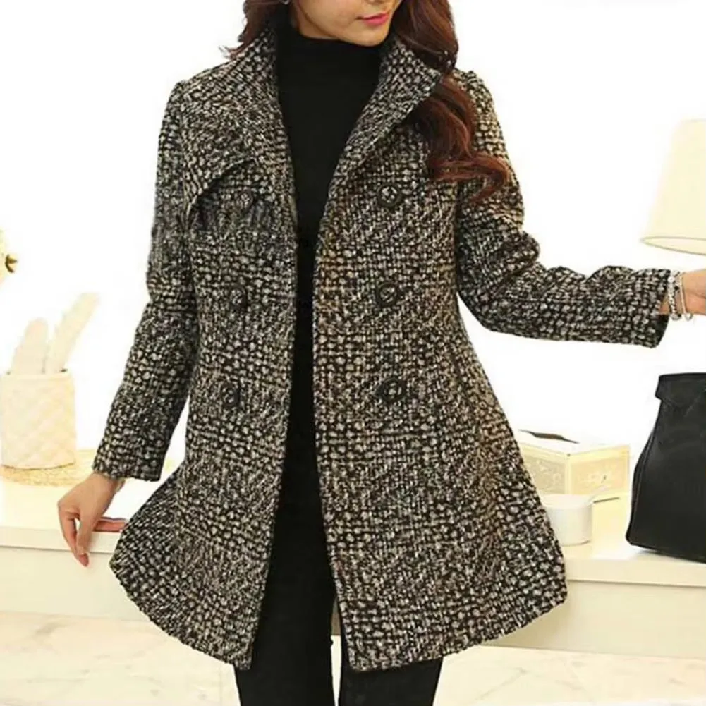 New High Endf Business Women' Wool Blends Coat Winter Autumn Fashion Outerwear