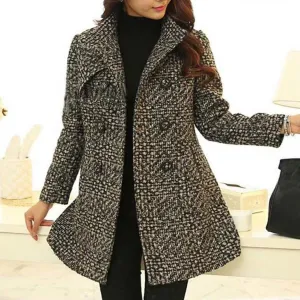 New High Endf Business Women' Wool Blends Coat Winter Autumn Fashion Outerwear