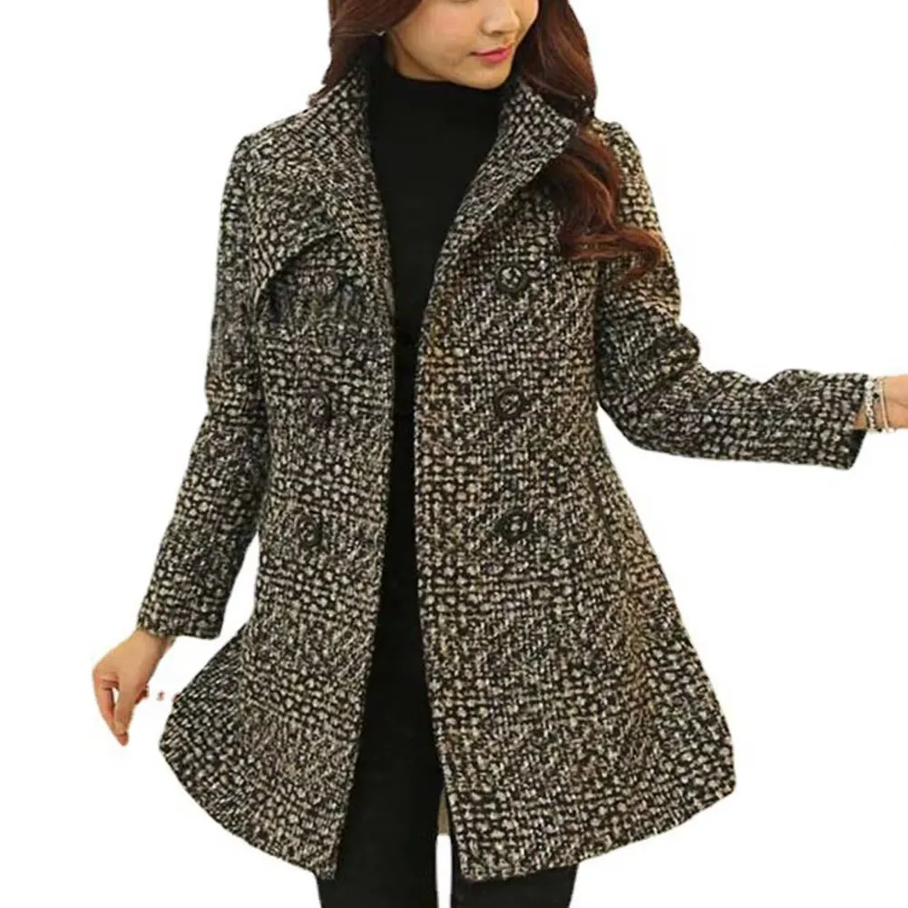 New High Endf Business Women' Wool Blends Coat Winter Autumn Fashion Outerwear