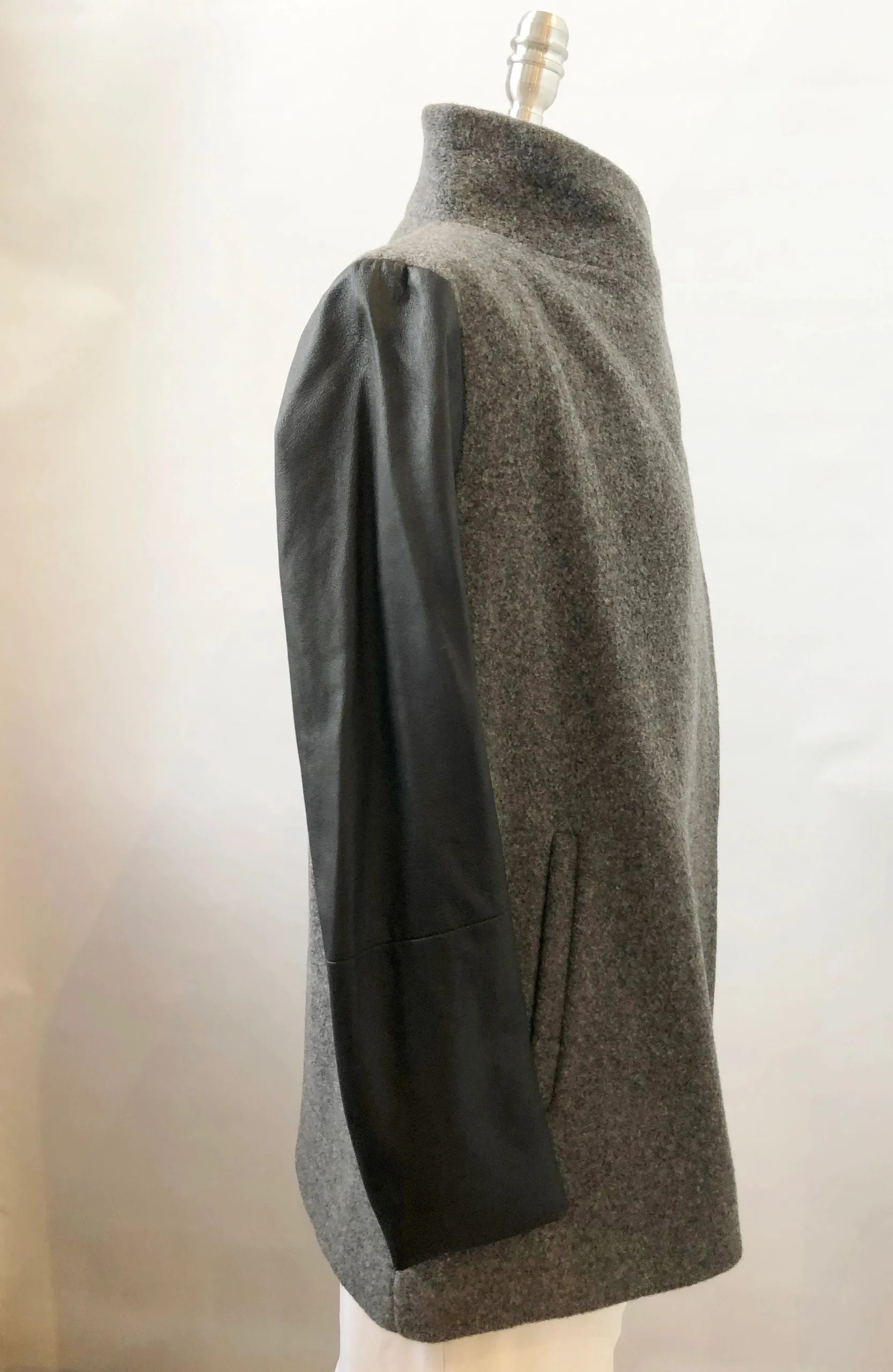 NEW Theory With Leather Coat Size S - Retail $695
