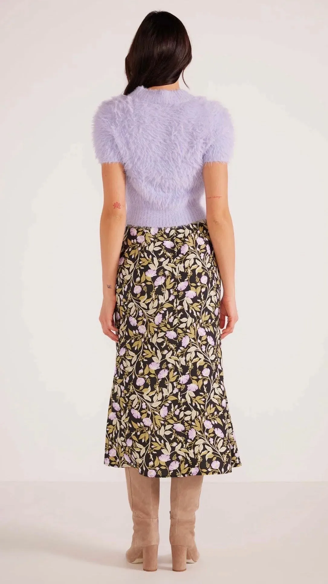 Nocturne Bias Slip Midi Skirt