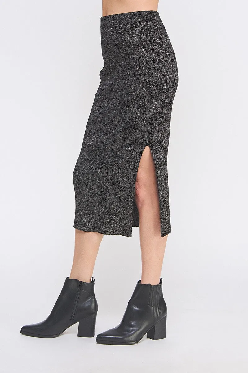 Noelle Sparkle Ribbed Pencil Skirt