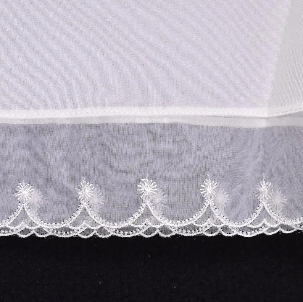 NWOT 1950s Off White Scallop Lace Full Slip