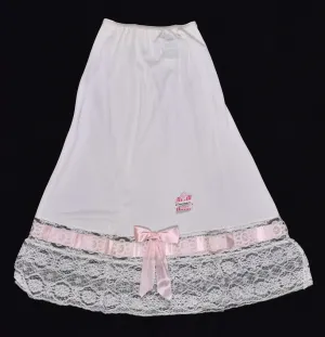 NWT 1950s Off White Pink Bow Half Slip W18-30