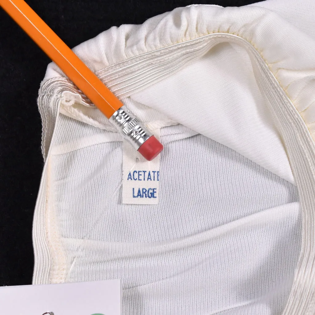 NWT 1950s Off White Pink Bow Half Slip W18-30