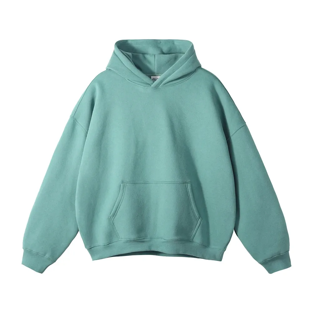 Obsidian Phoenix Luxury 350gsm Thick Fleece Hoodie - Unisex Oversized Loose-Fit Solid Winter Pullover Sweatshirt