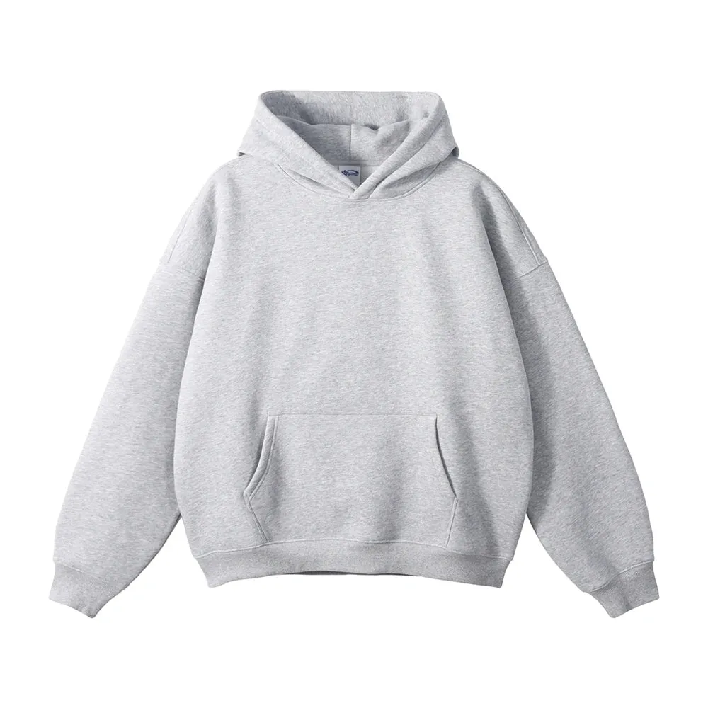 Obsidian Phoenix Luxury 350gsm Thick Fleece Hoodie - Unisex Oversized Loose-Fit Solid Winter Pullover Sweatshirt