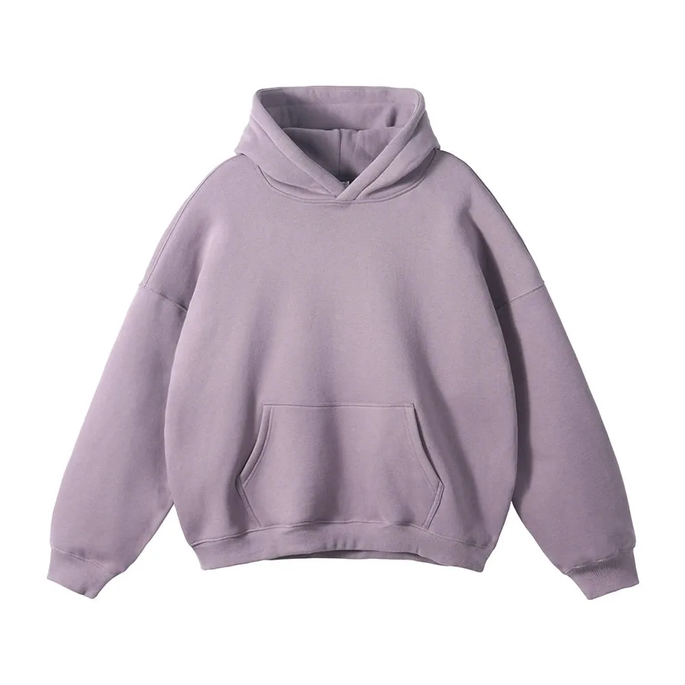 Obsidian Phoenix Luxury 350gsm Thick Fleece Hoodie - Unisex Oversized Loose-Fit Solid Winter Pullover Sweatshirt