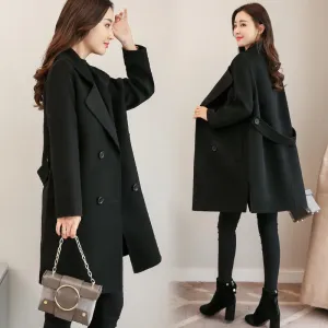 Outerwear Overcoat Autumn Jacket Casual Women Fashion Long Woolen Coat Slim Female Winter Wool Coats