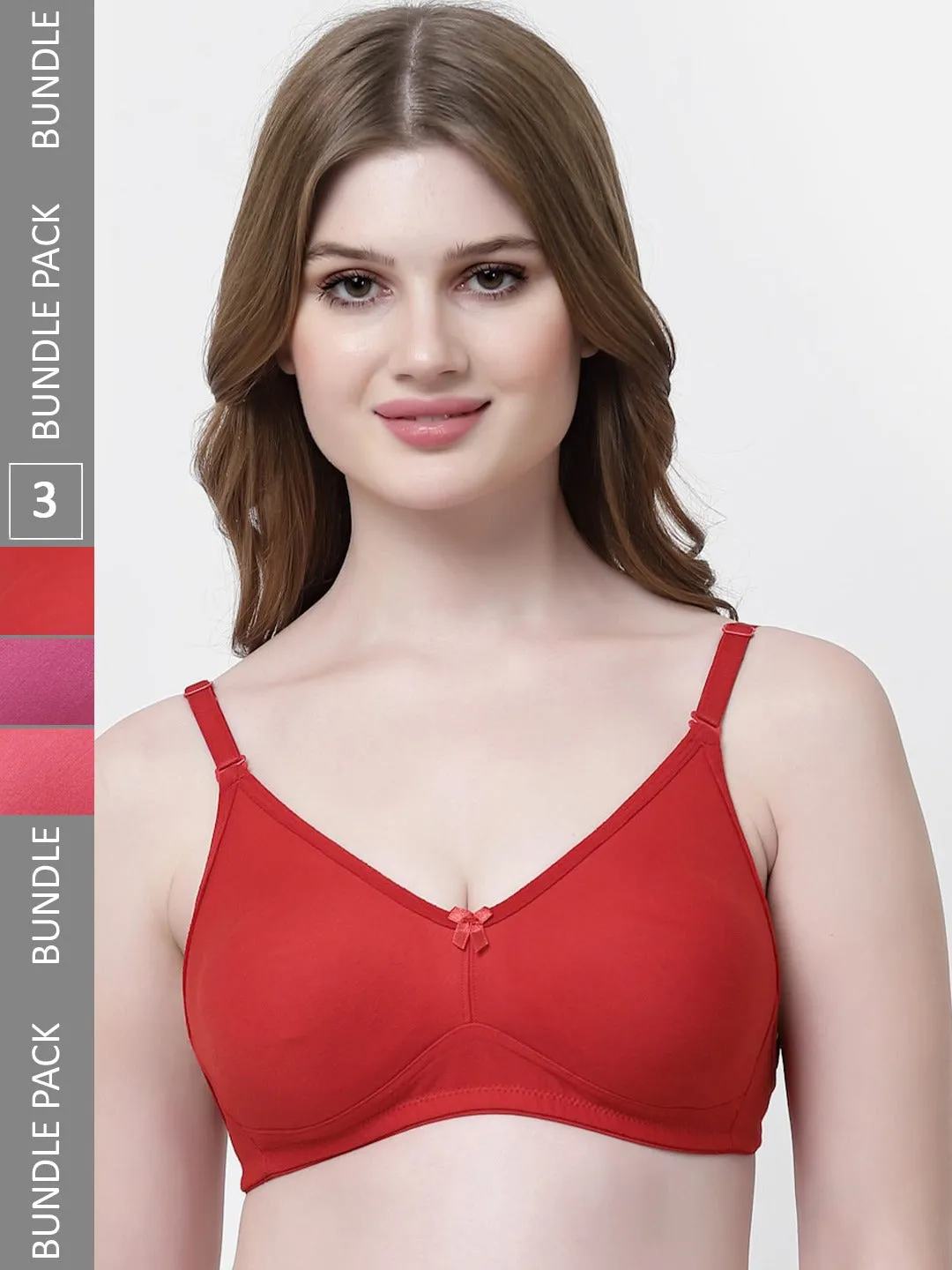 Pack Of 3 Medium Coverage Everyday Backless Bra With All Day Comfort