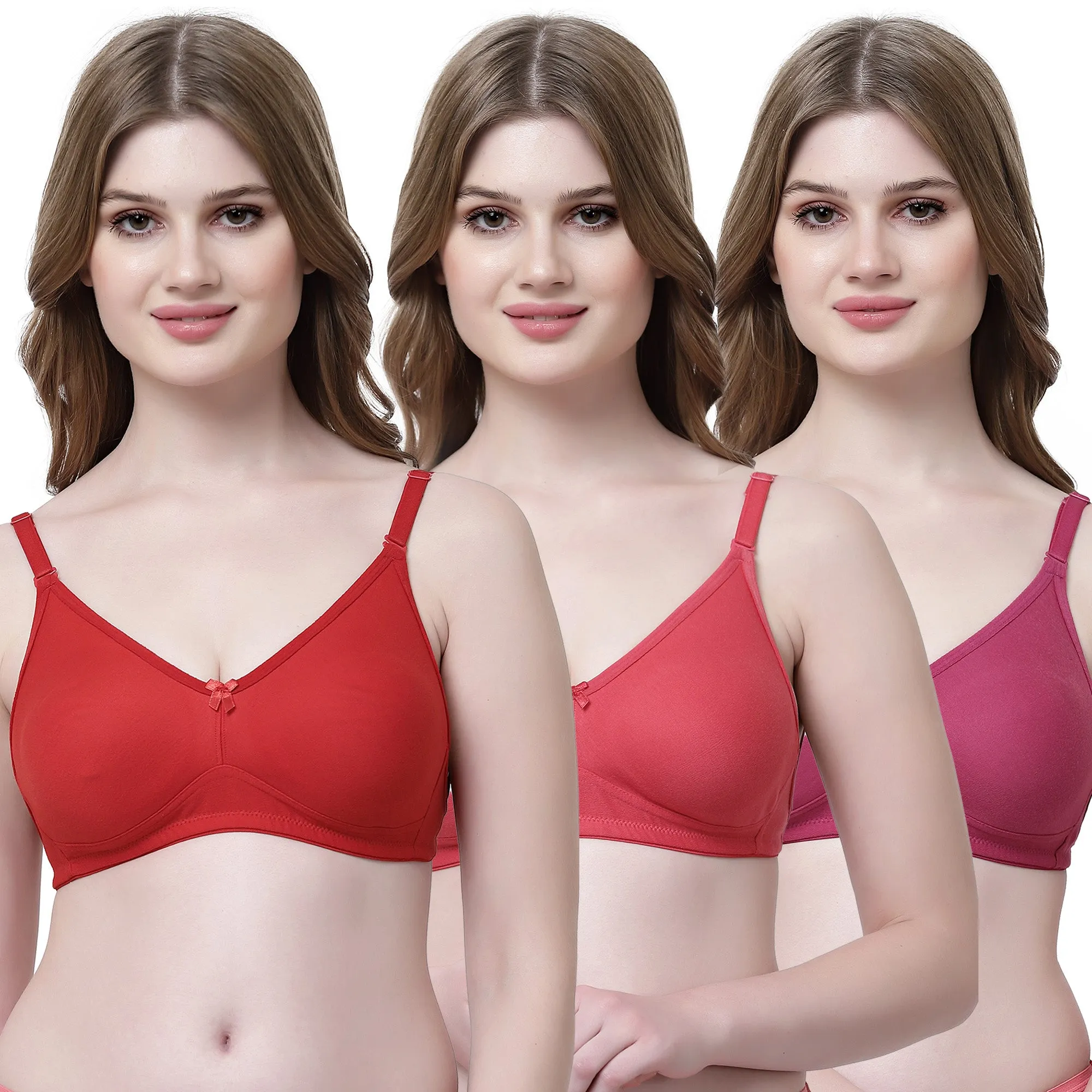 Pack Of 3 Medium Coverage Everyday Backless Bra With All Day Comfort