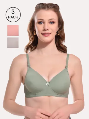 Pack of 3 T-shirt Bra - Full Coverage Heavily Padded