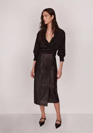 Patti Leather Skirt | Black