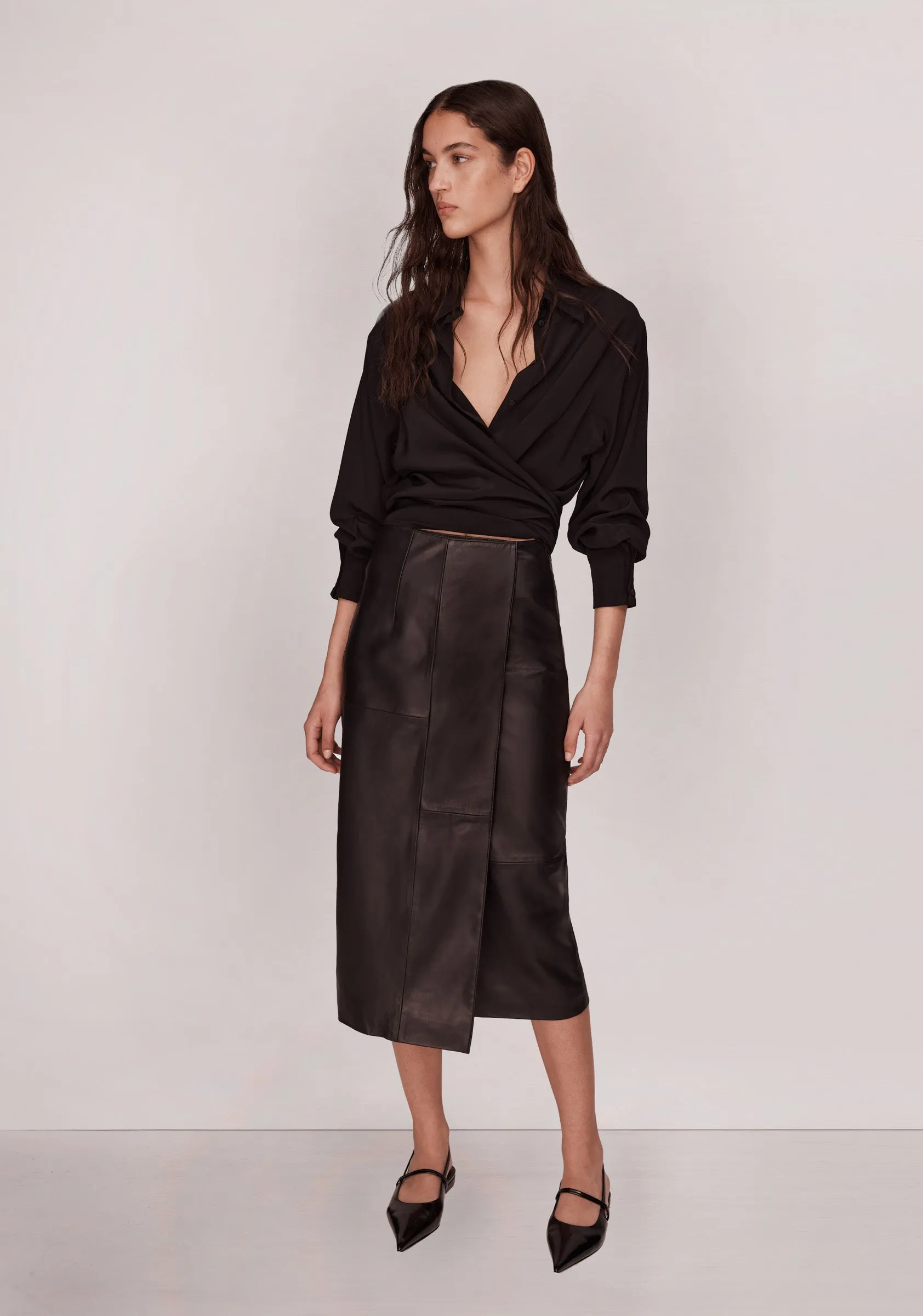 Patti Leather Skirt | Black
