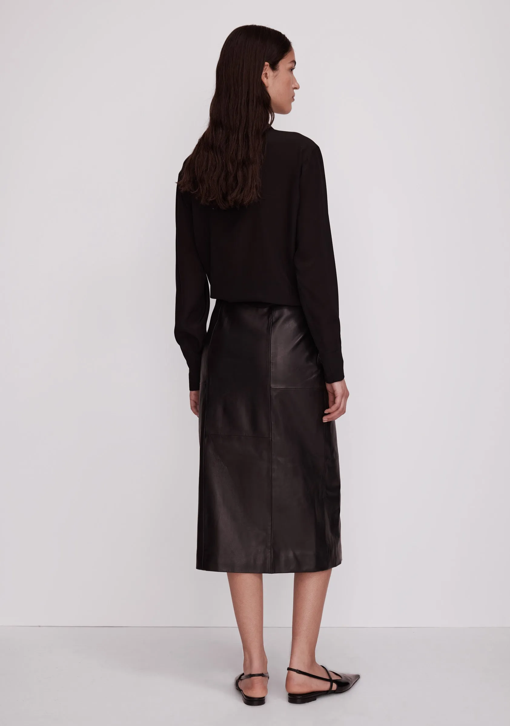 Patti Leather Skirt | Black