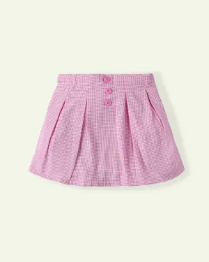 Pink Houndstooth Skirt
