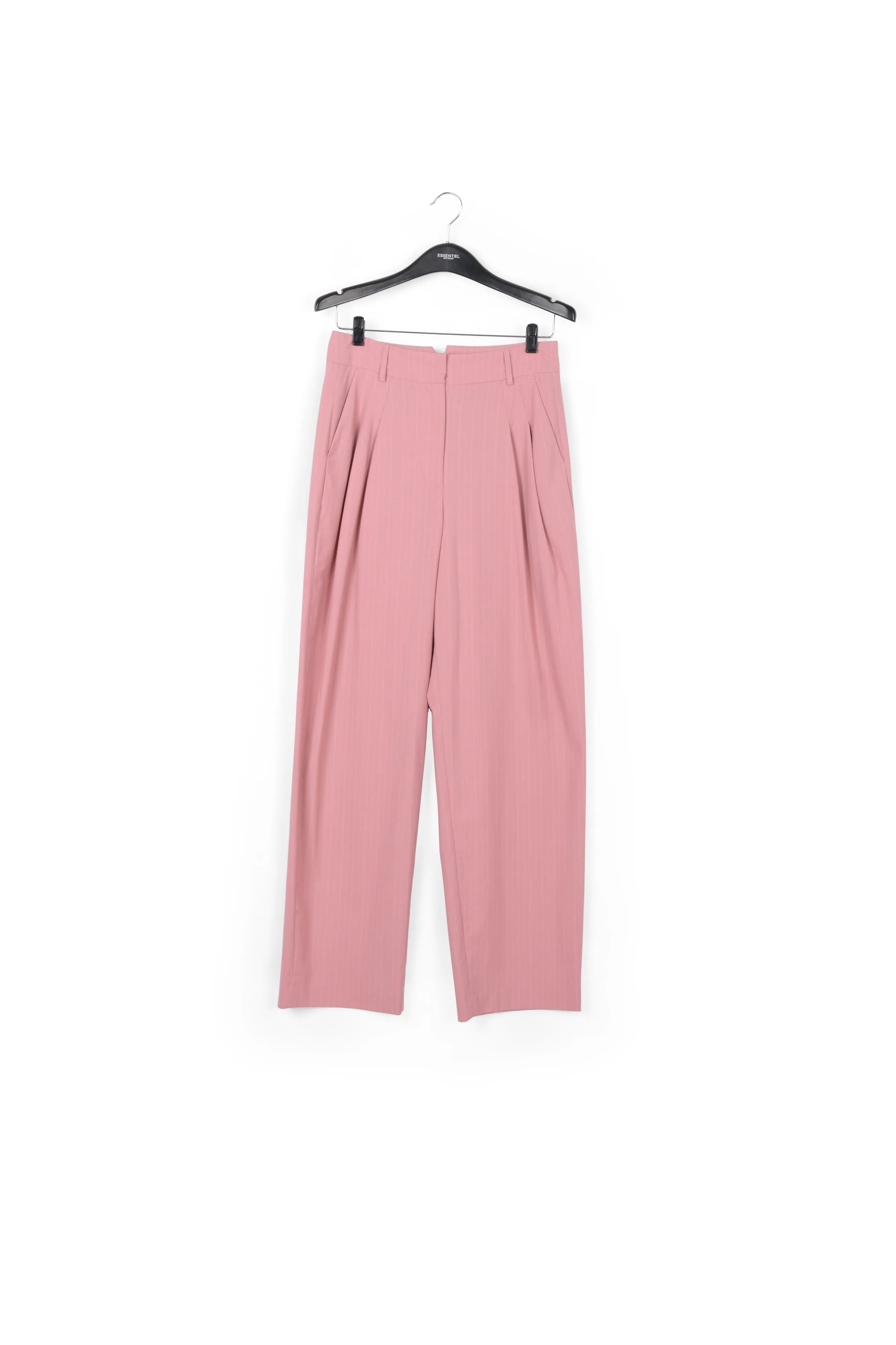 Pink pinstriped tailored pants