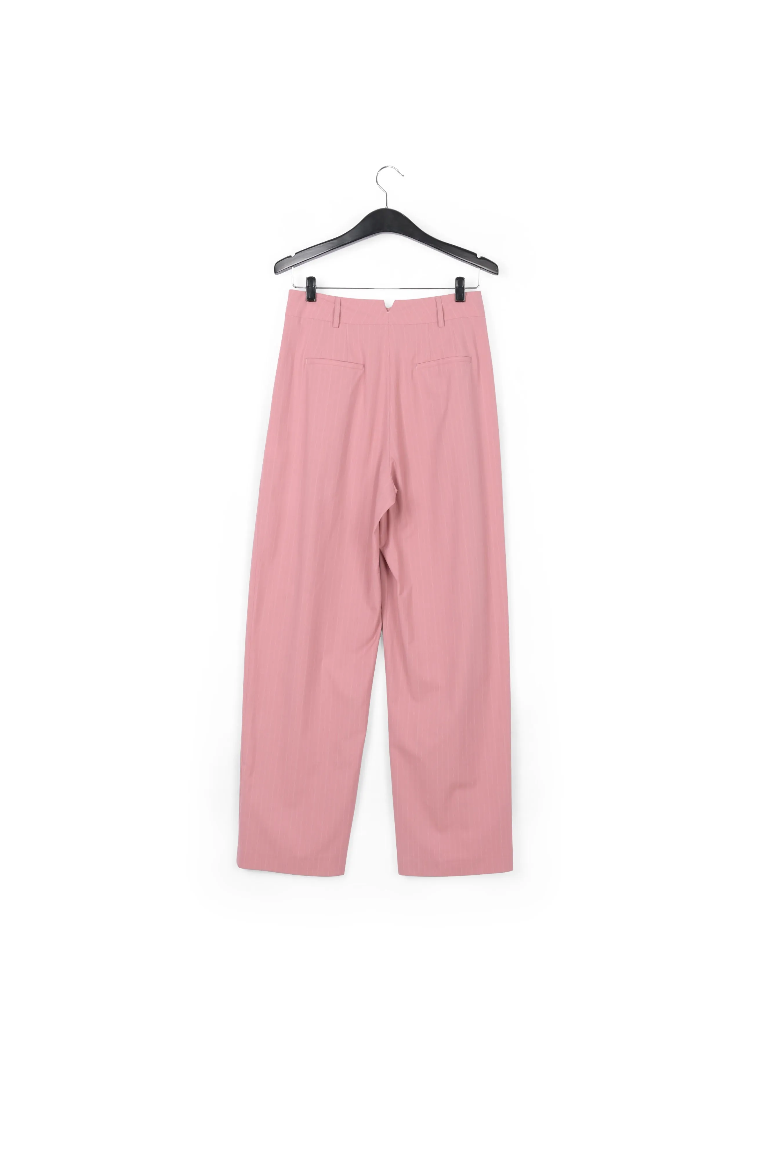 Pink pinstriped tailored pants