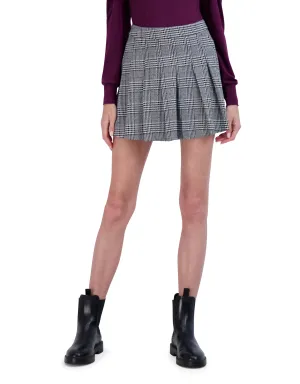 Plaid Knit 15" Pleated Skirt