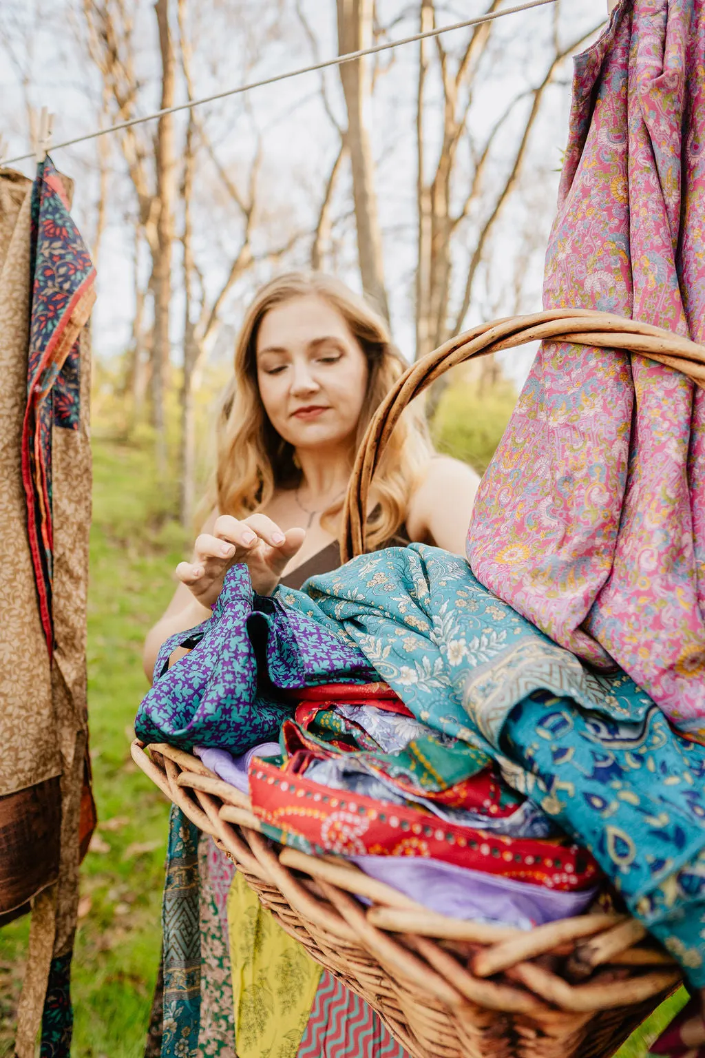 Plus/Maxi Length Up-Cycled Reversible Sari Wrap Skirt #12