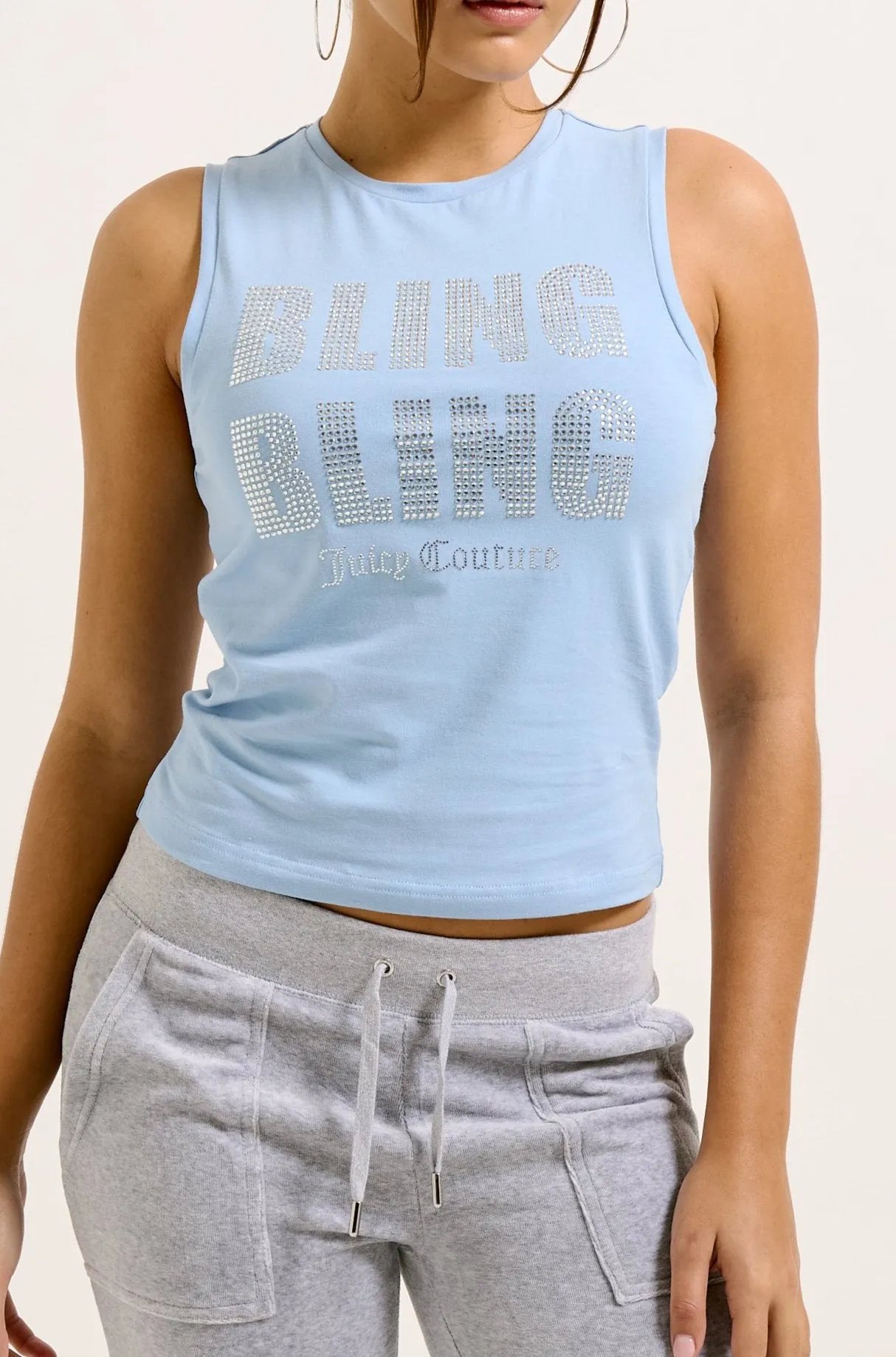 POWDER BLUE BLING BLING DIAMANTE VEST