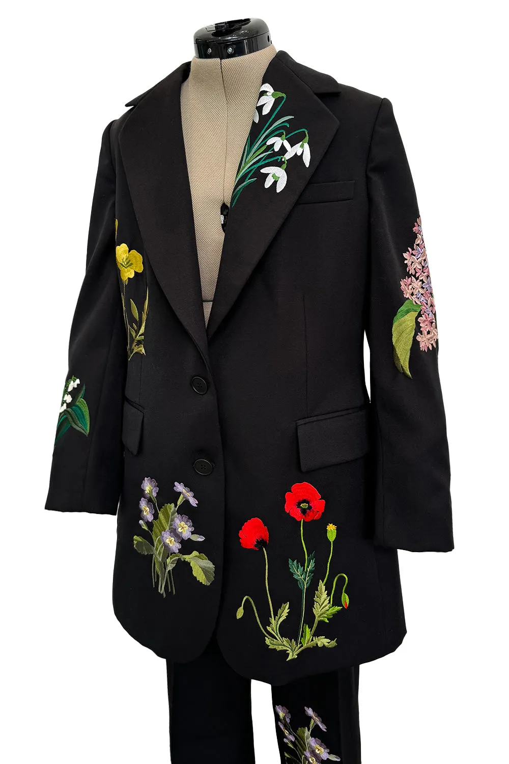 Prettiest Resort 2016 Stella McCartney Look 8 Crisply Tailored Jacket & Pant Suit w Floral Embroidery