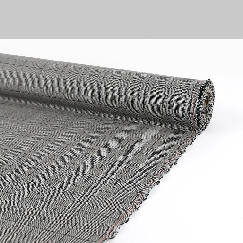 Prince Of Wales Wool / Poly Suiting - B&W