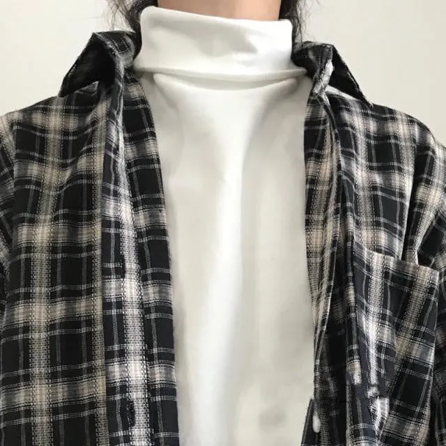 pure cotton turtleneck long sleeves T-shirt  KF83276