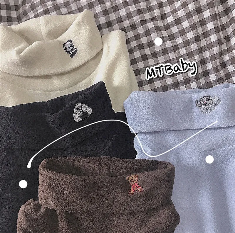"EMBROIDERED SMALL ANIMALS FLEECE" TURTLENECK K110509