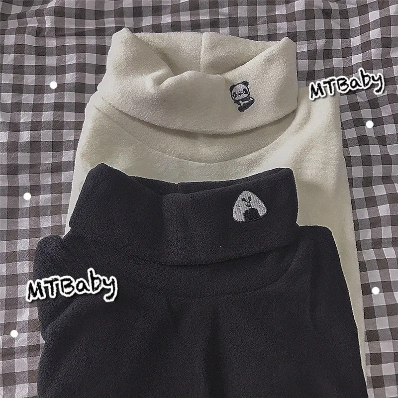 "EMBROIDERED SMALL ANIMALS FLEECE" TURTLENECK K110509