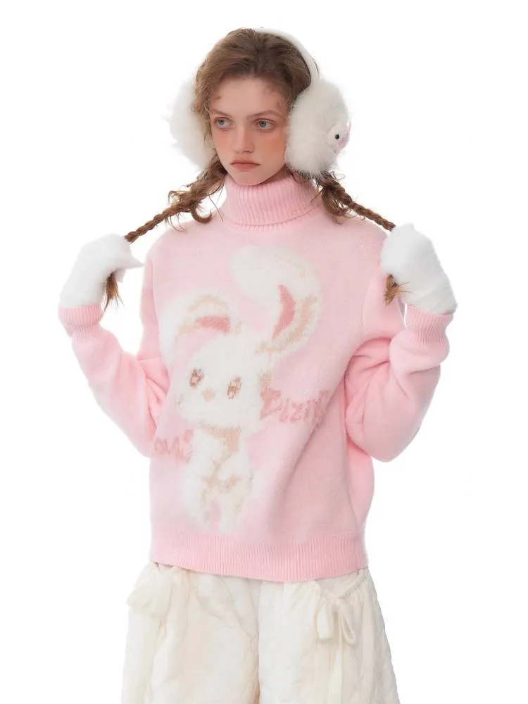 Rabbit turtleneck sweater【s0000011049】