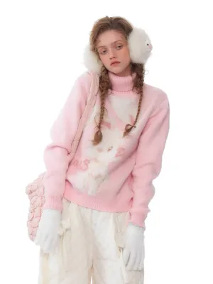 Rabbit turtleneck sweater【s0000011049】
