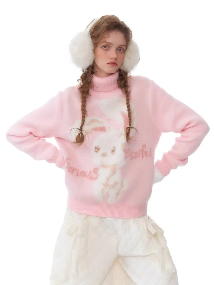 Rabbit turtleneck sweater【s0000011049】