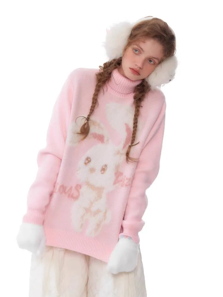Rabbit turtleneck sweater【s0000011049】