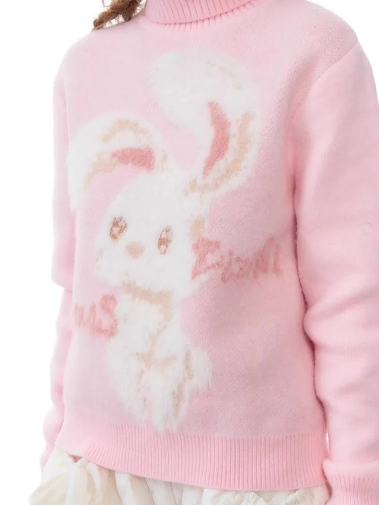 Rabbit turtleneck sweater【s0000011049】