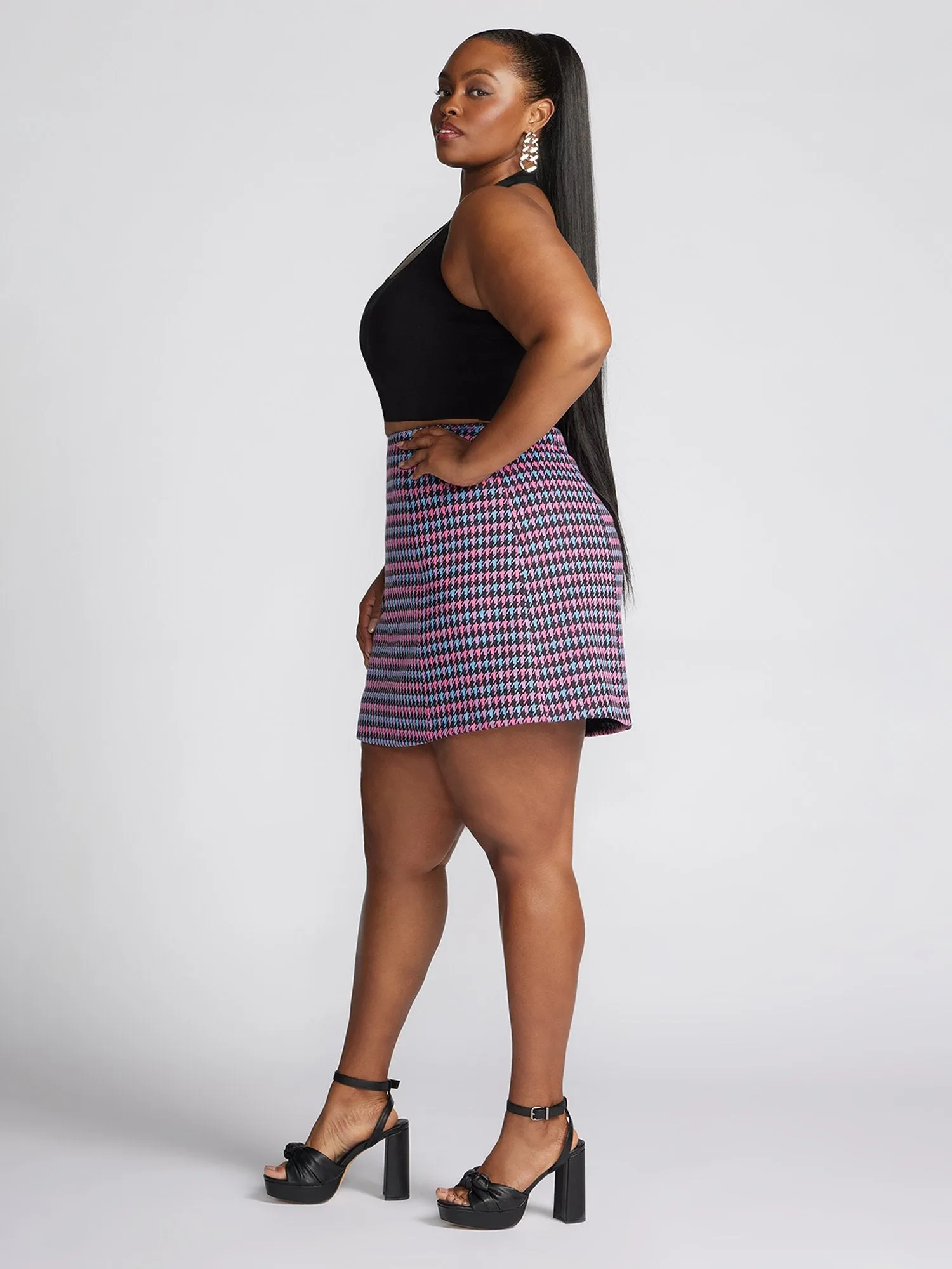 Raynelle Houndstooth Mini Skirt