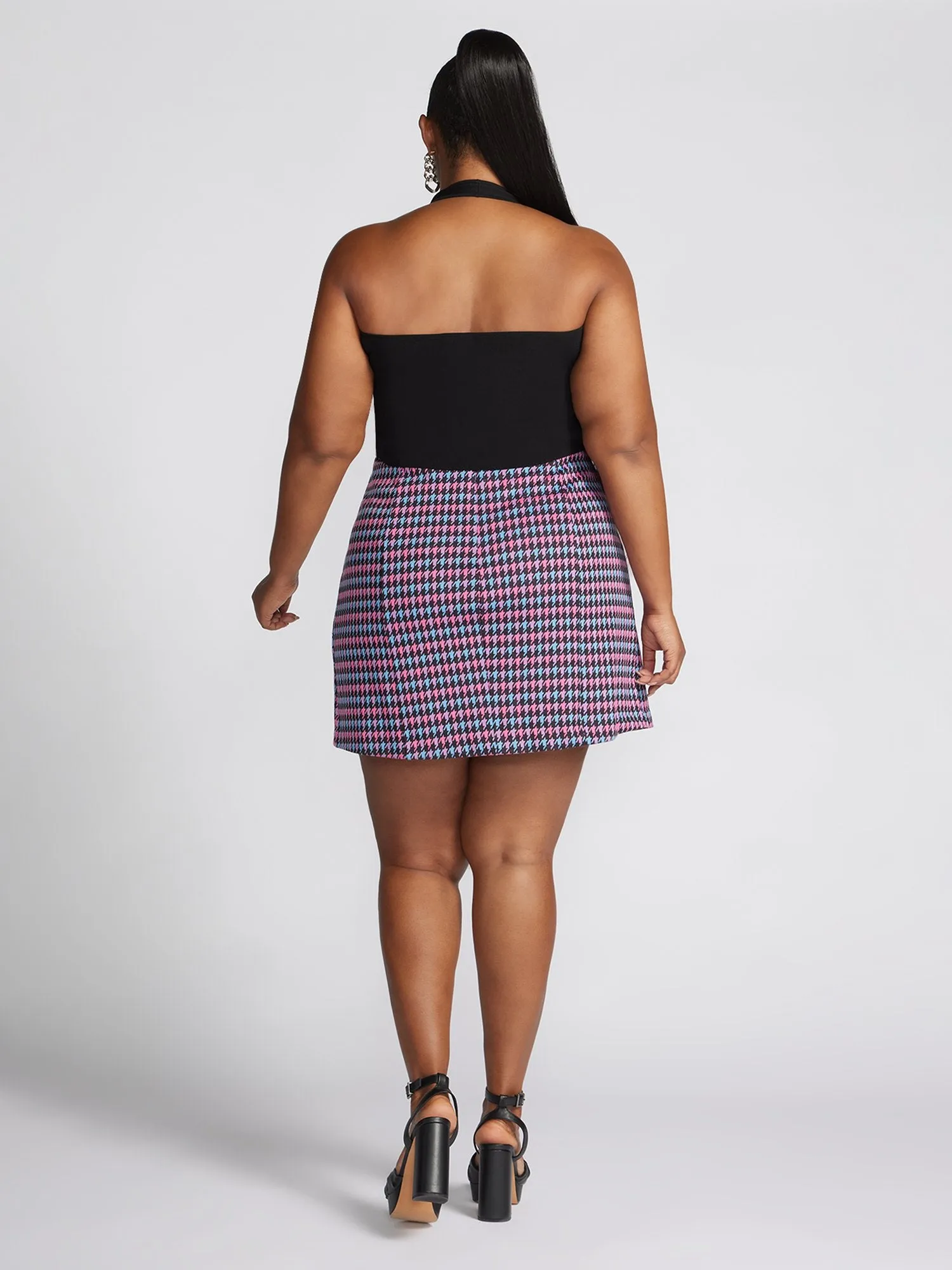 Raynelle Houndstooth Mini Skirt