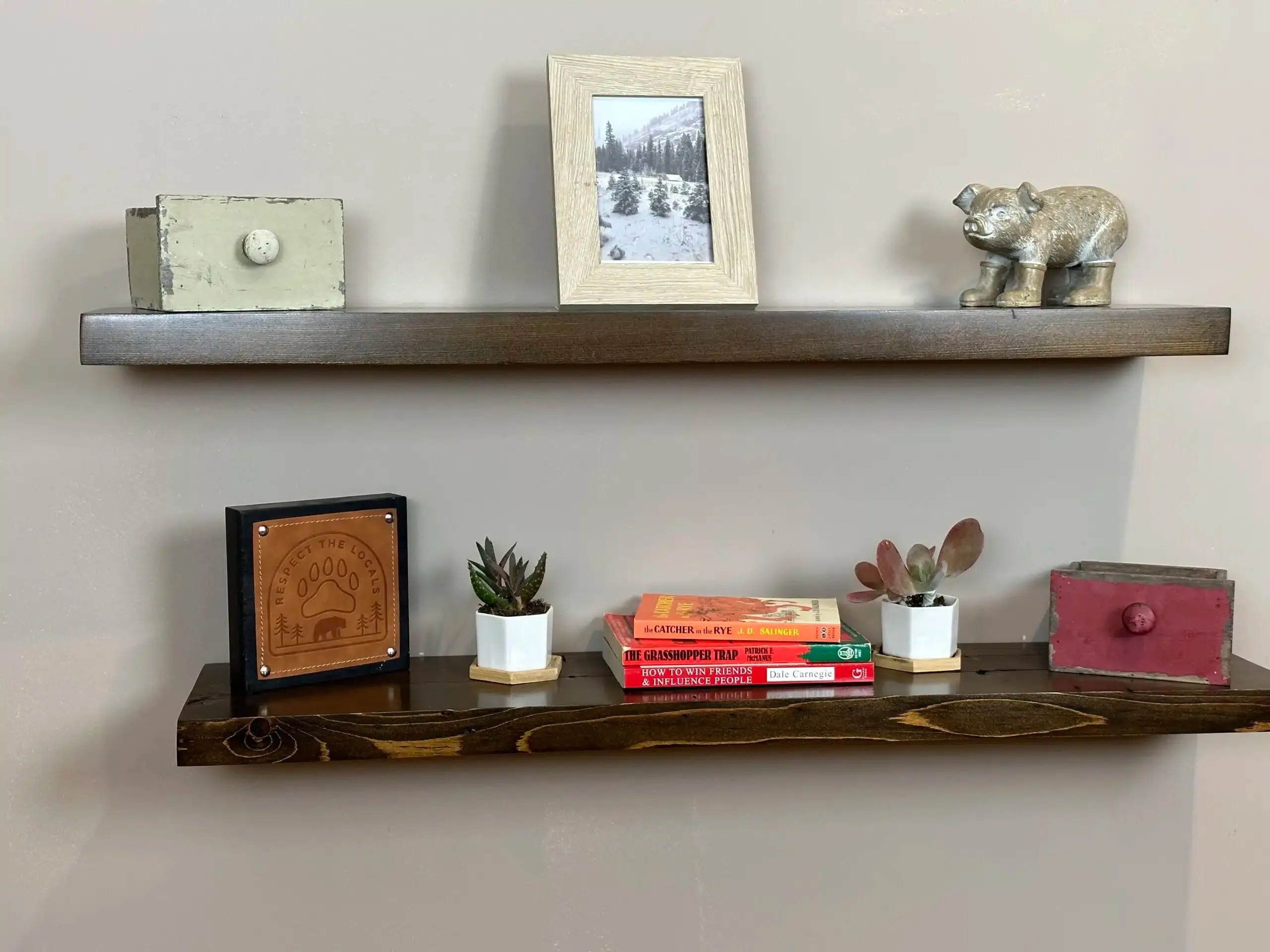 Reclaimed Wood Floating Wall Shelves - Philadelphia Church Contemporary Collection