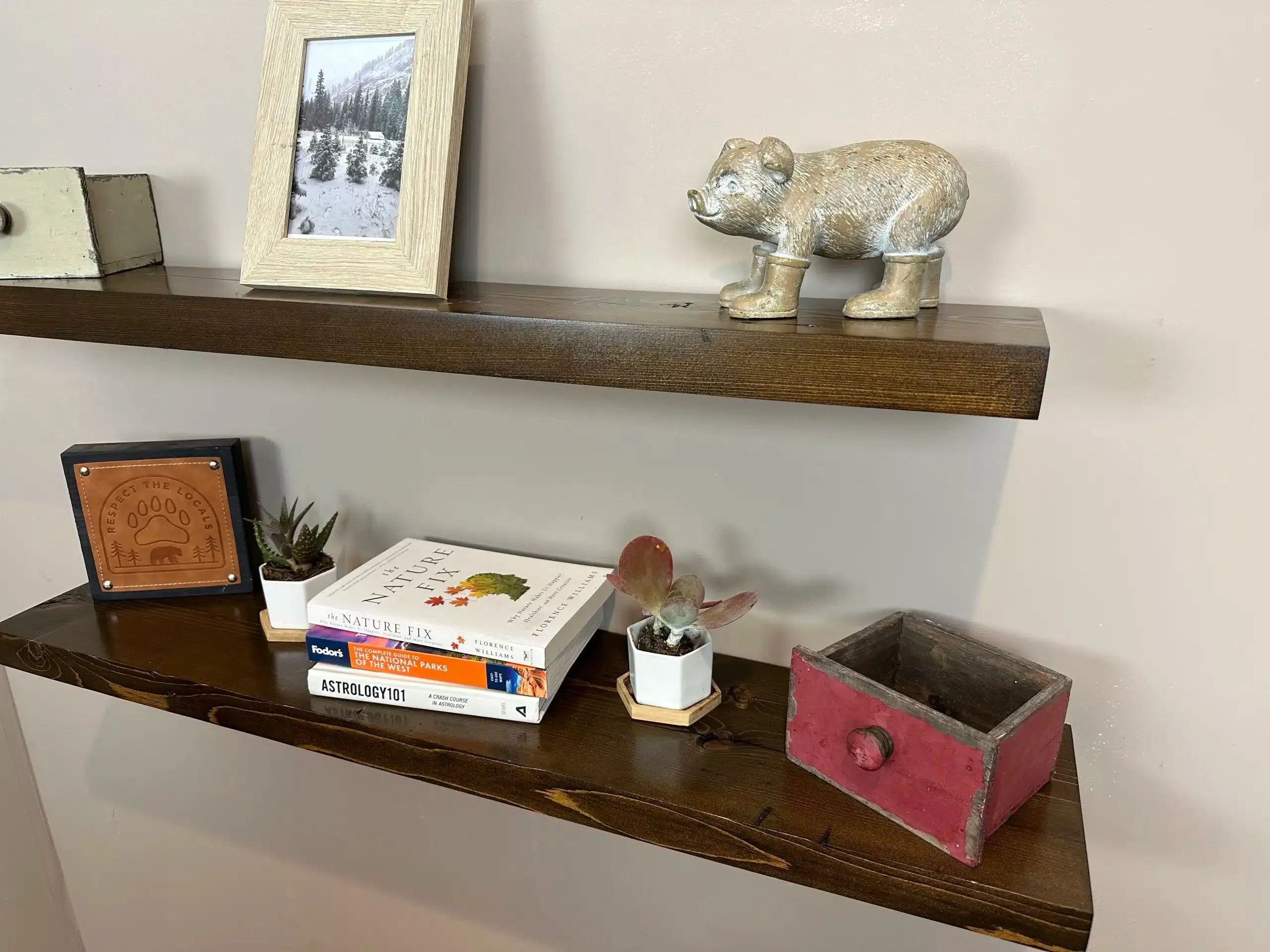 Reclaimed Wood Floating Wall Shelves - Philadelphia Church Contemporary Collection