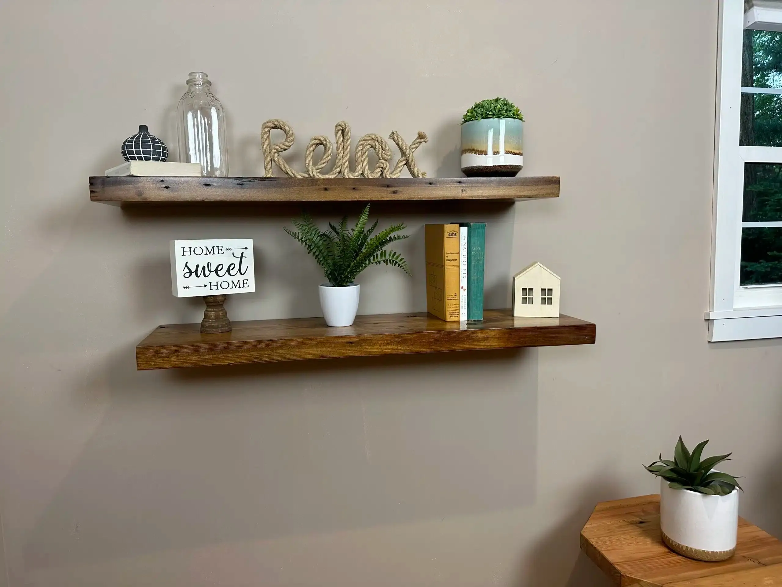 Reclaimed Wood Floating Wall Shelves - Philadelphia Church Contemporary Collection