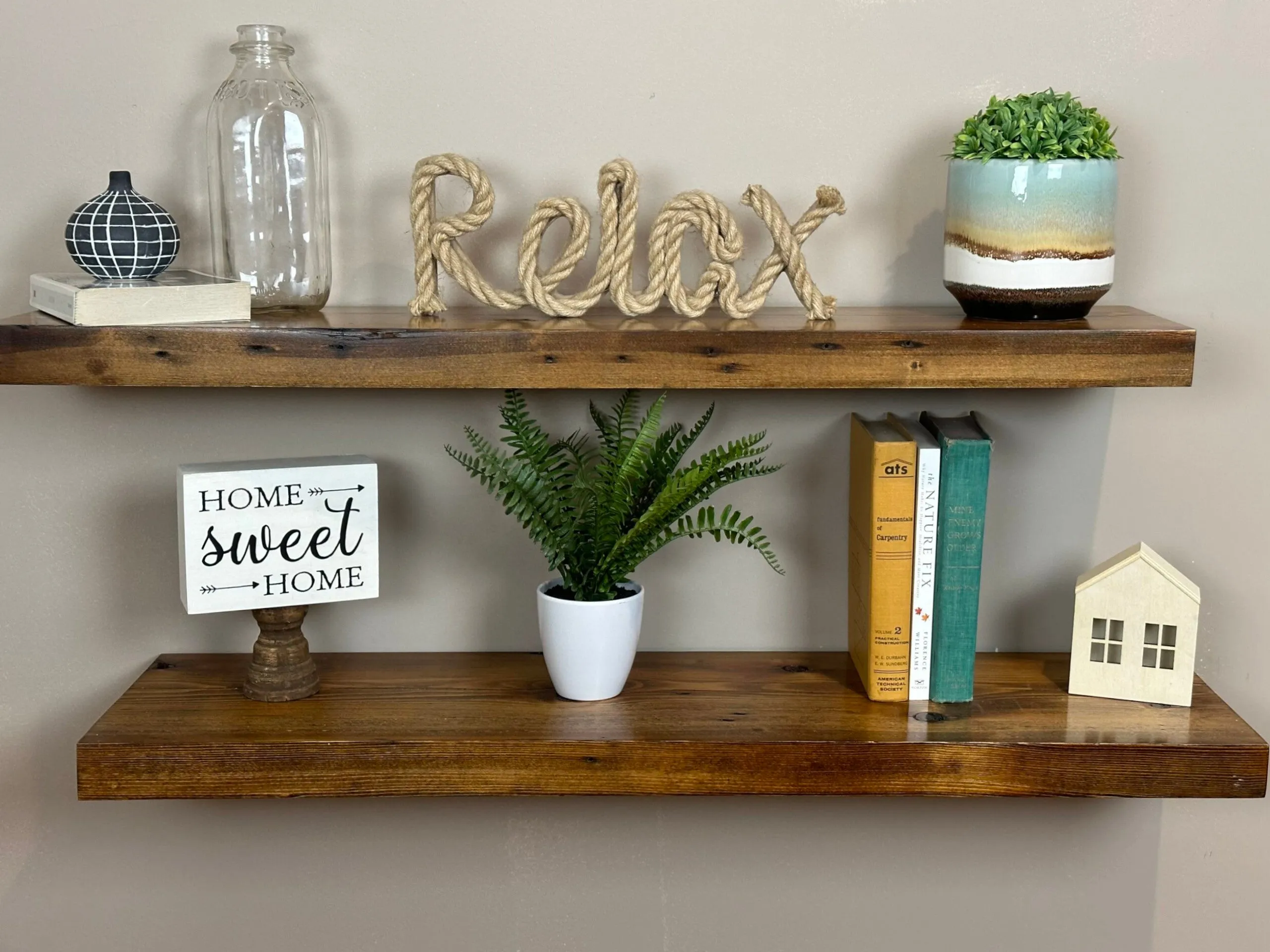 Reclaimed Wood Floating Wall Shelves - Philadelphia Church Contemporary Collection