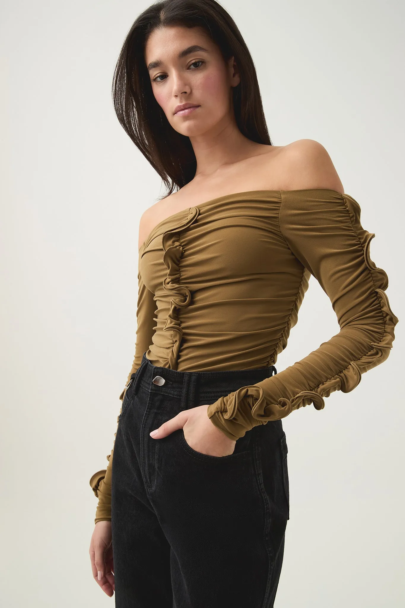 Regenerate Gathered Jersey Top