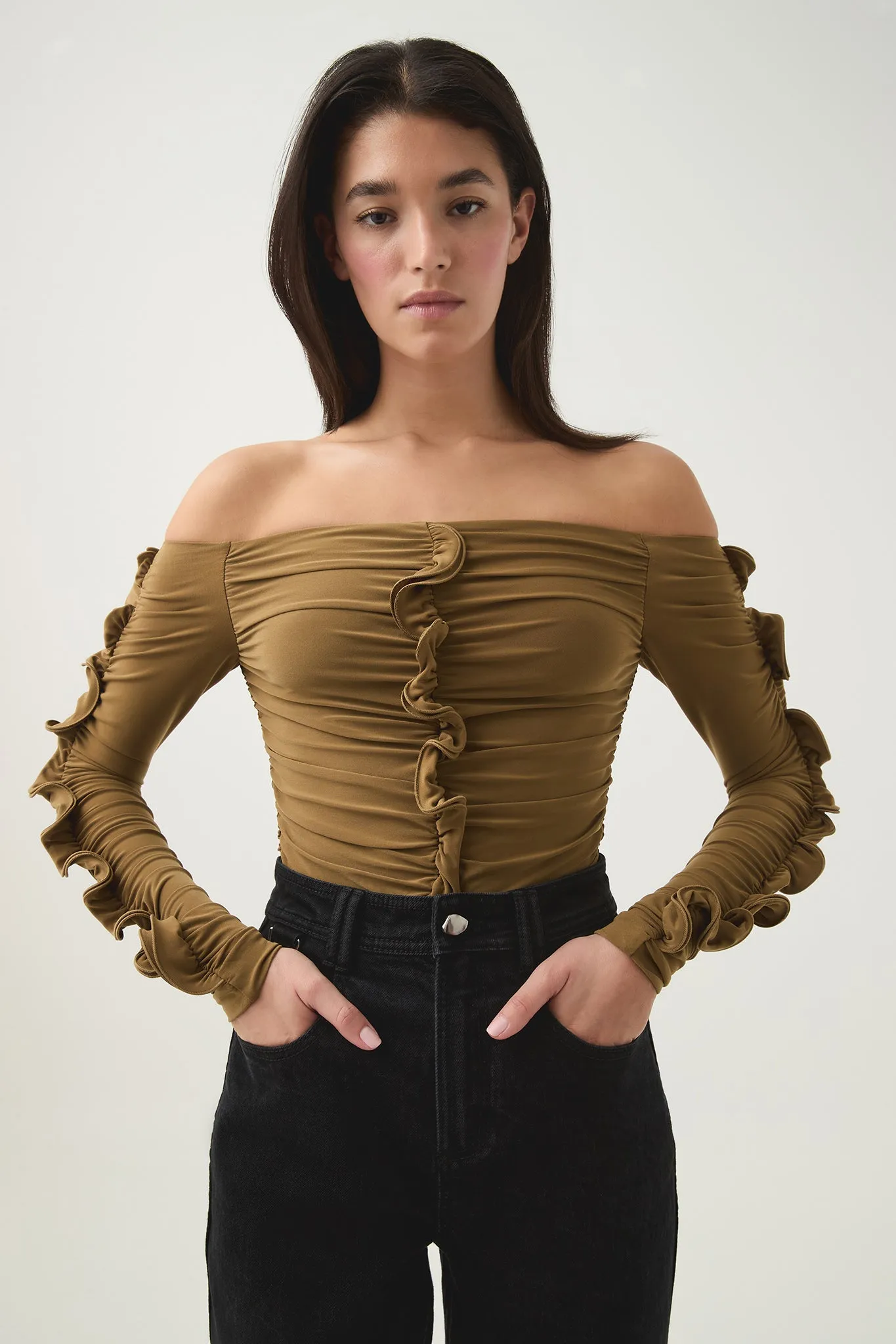 Regenerate Gathered Jersey Top