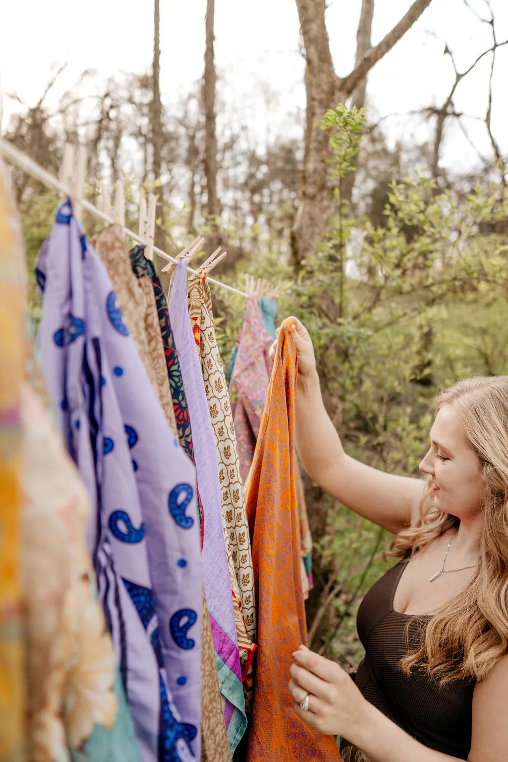 Regular Tea Length Up-Cycled Reversible Sari Wrap Skirt #27