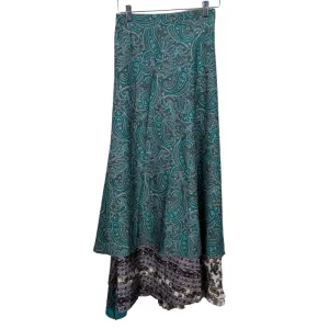 Regular/Maxi Length Up-Cycled Reversible Sari Wrap Skirt #31