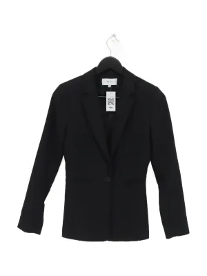 Reiss Women's Blazer UK 6 Black Wool with Elastane, Polyester