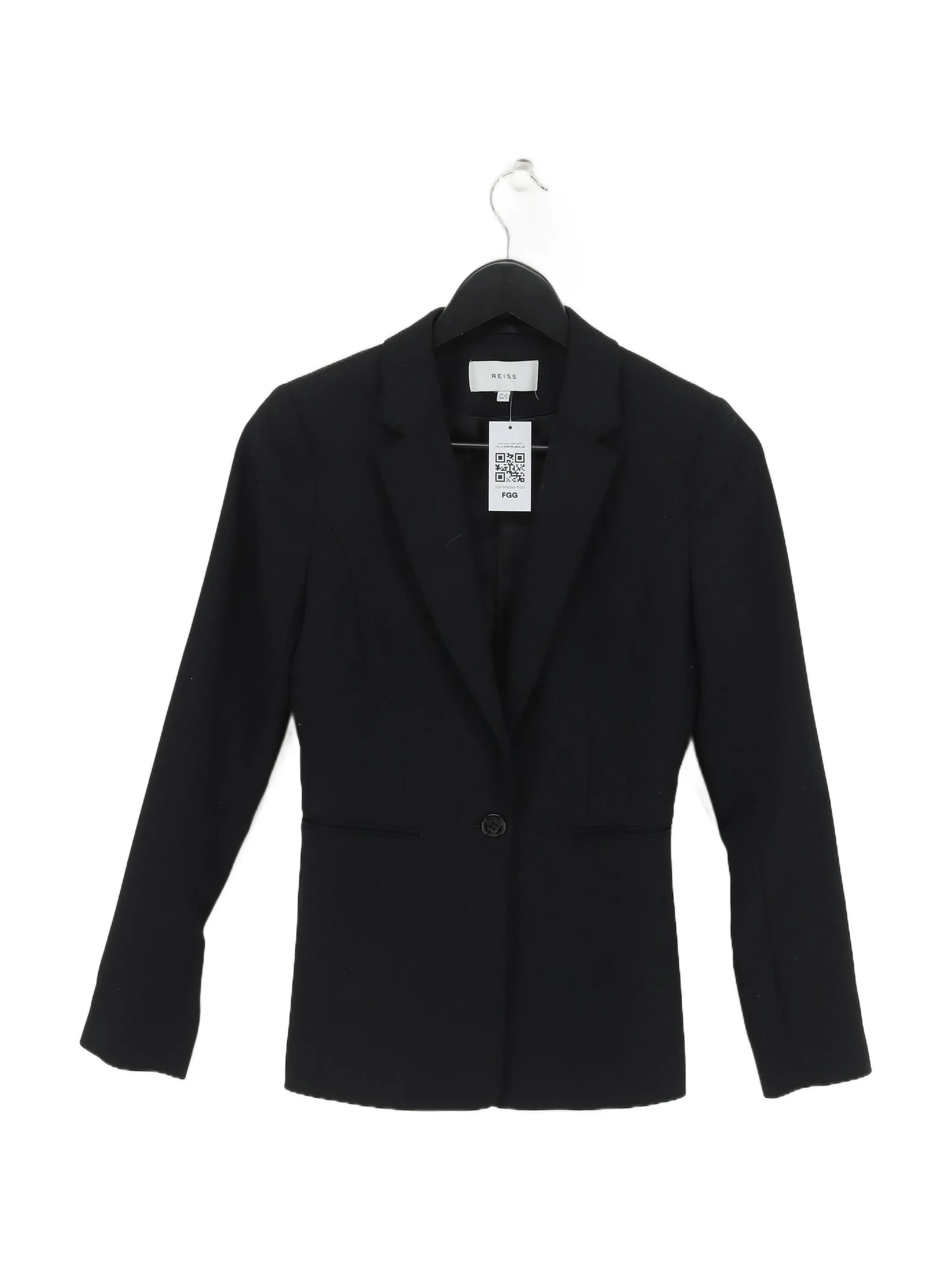 Reiss Women's Blazer UK 6 Black Wool with Elastane, Polyester